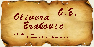 Olivera Braković vizit kartica